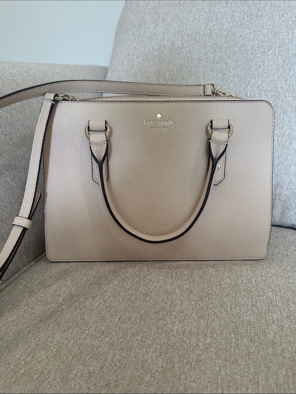 kate spade Pebbled Beige Leather Crossbody